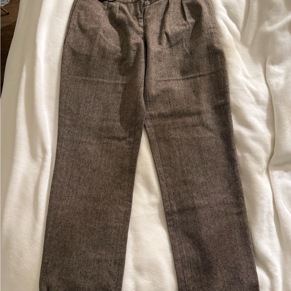 Brown Wool Blend Trousers